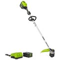 Greenworks Pro Brushless String Trimmer, 2 Ah, 80 V Battery, LithiumIon Battery, 0095 in Dia Line 2112302VT